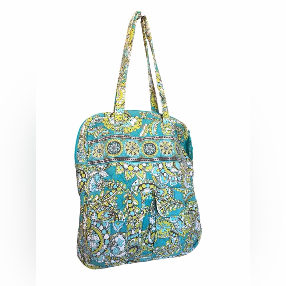 Vera Bradley Vibrant Paisley Quilted Tote Bag with Double front Pockets